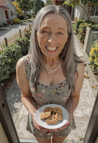 Old lady welcomes you to the neighbourhood
