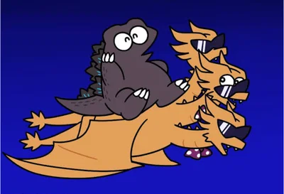 Godzilla and Ghidorah Godzilland
