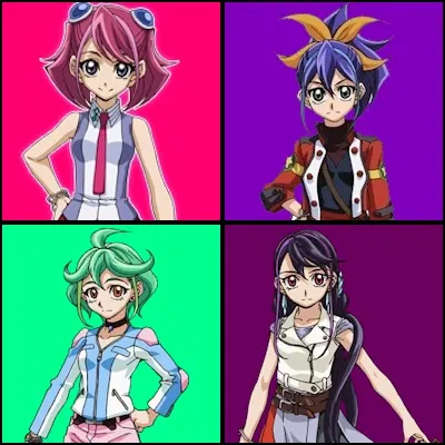Yuzu Hiragi, Serena, Rin Kurosaki, Ruri || Yu-Gi-Oh! ARC-V (Bracelet Girls)
