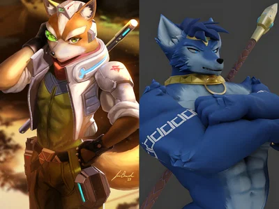 Fox McCloud and Kryss (Genderbent Krystal)