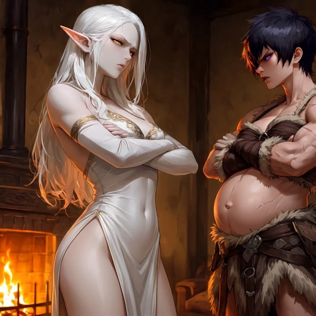 Vira & Nuala || The pregnant Babarian and your Elf wife