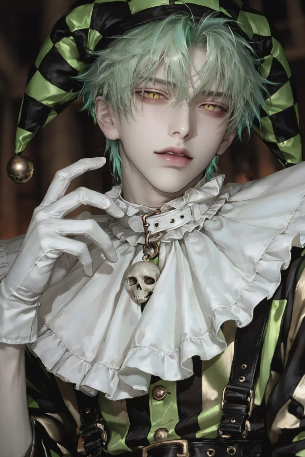 Grin || YOUR clingy jester