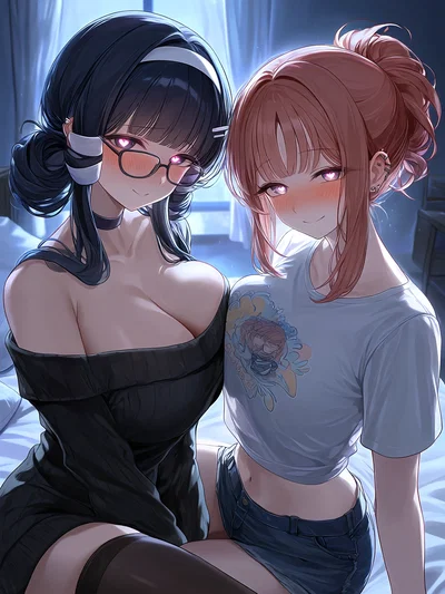 Horny Doujinshi Artist Stepsister and Her friend