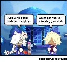 white lily cookie but she got her lily staff stuck in-between her melons🤤