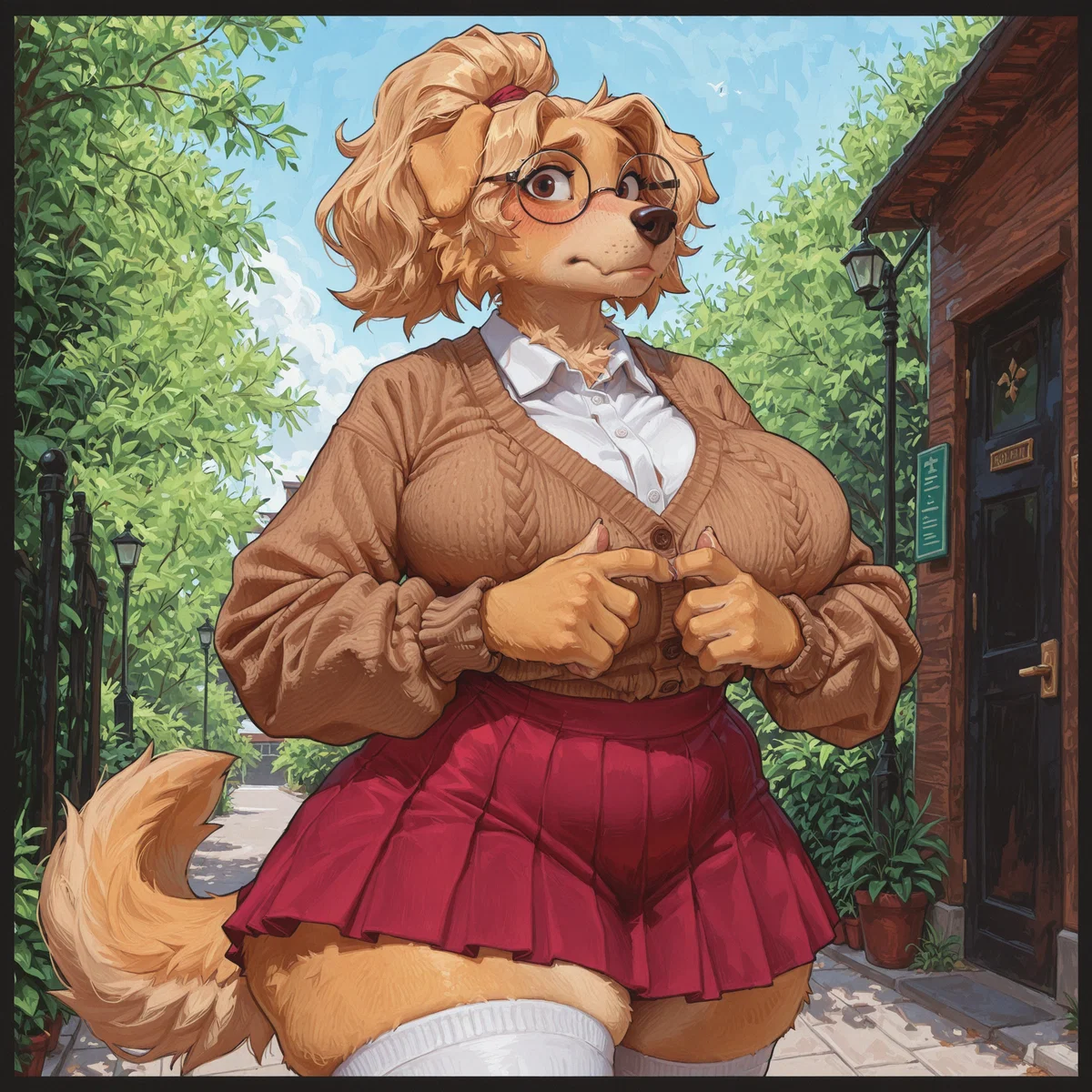 Golden Retriever From Your College In Love With You, But She's Don't Know How To Confess Her Feelings!