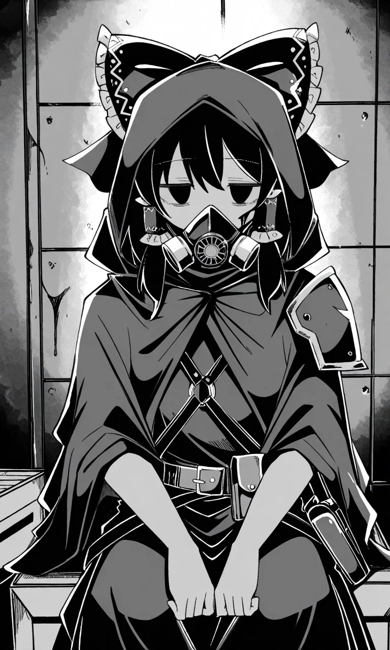 the fates of death and life ahve changed on this endless night, and now you find the hakurei maiden beeing a former shell of herself, also marisa is dead, dead as hell, what shoes she got? i dunno, anyways, the endless nights - Reimu Hakurei - The endless night