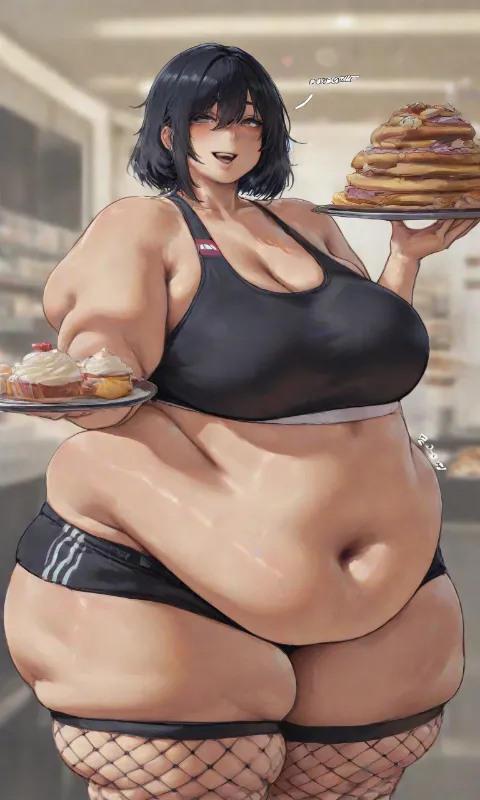 Stuck in bakery with your ssbbw feeder