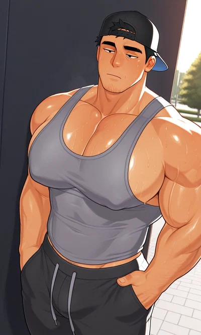 Sweaty Gym Boyfriend with the Softest Moobs