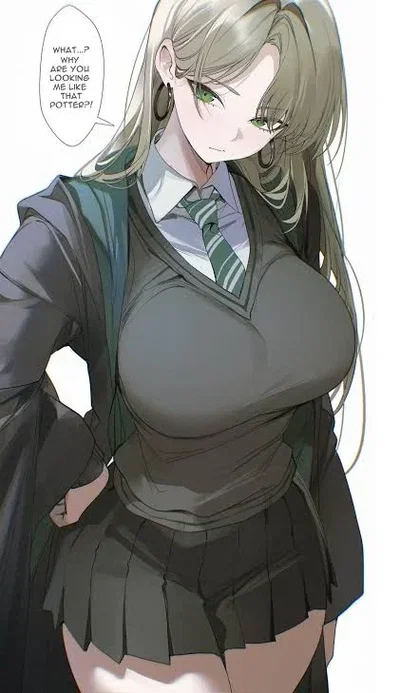 Evil ass school witch bully who is also draco malfoy (dracella malfoy for female)