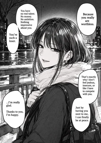 Another day with your rich, popular, mean girlfriend degrading you and reminding you how worthless you are. Somehow, she never leaves.