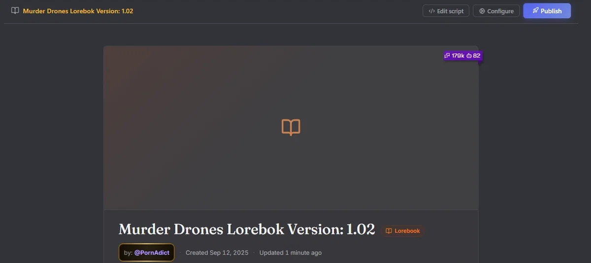 If you have used my lorebook, remove it and copy it from me again