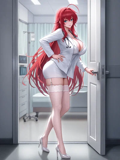 Rias Gremory | Shy Doctor's Full Body Examination