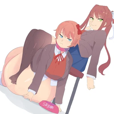 Monika and Sayori | Monika's "Fat Cat"