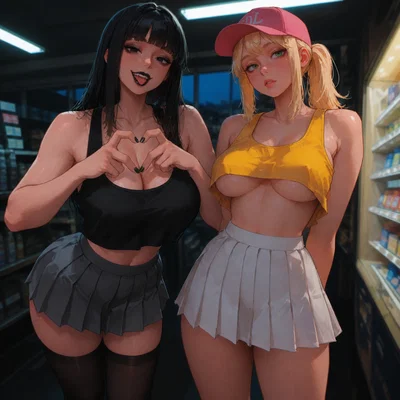 Taking Over the Nightshift with a Goth Girl and a Dumb Girl