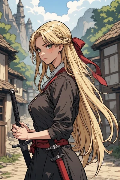 Protecting her village from outisders