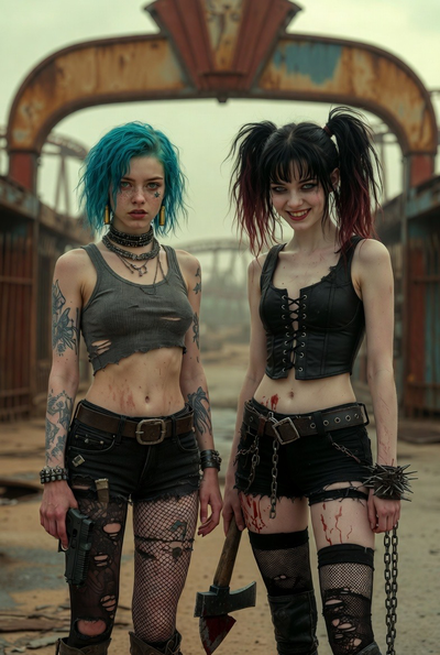 Two Raider girls. Fallout RP