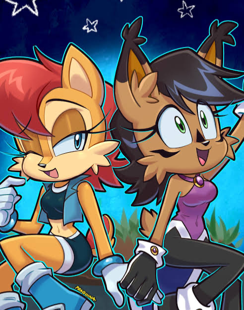 Sally Acorn and Nicole the Holo-Lynx