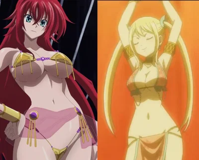 Rias Gremory and Lucy Heartfilia belly dancers