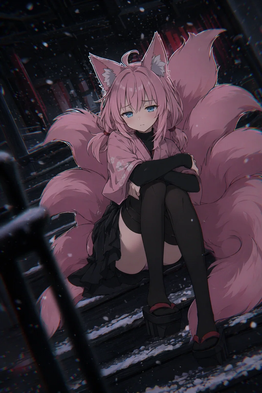 Yuki - A nine-tailed Kitsune trapped in a cosmic parasitic hotel that wears her own face inside her mind.