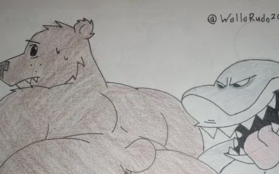 Fang the Shark And Chip the Bear mating session