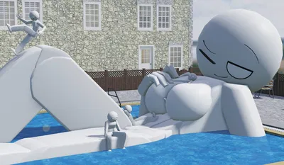 public pool with tinies and giants. 