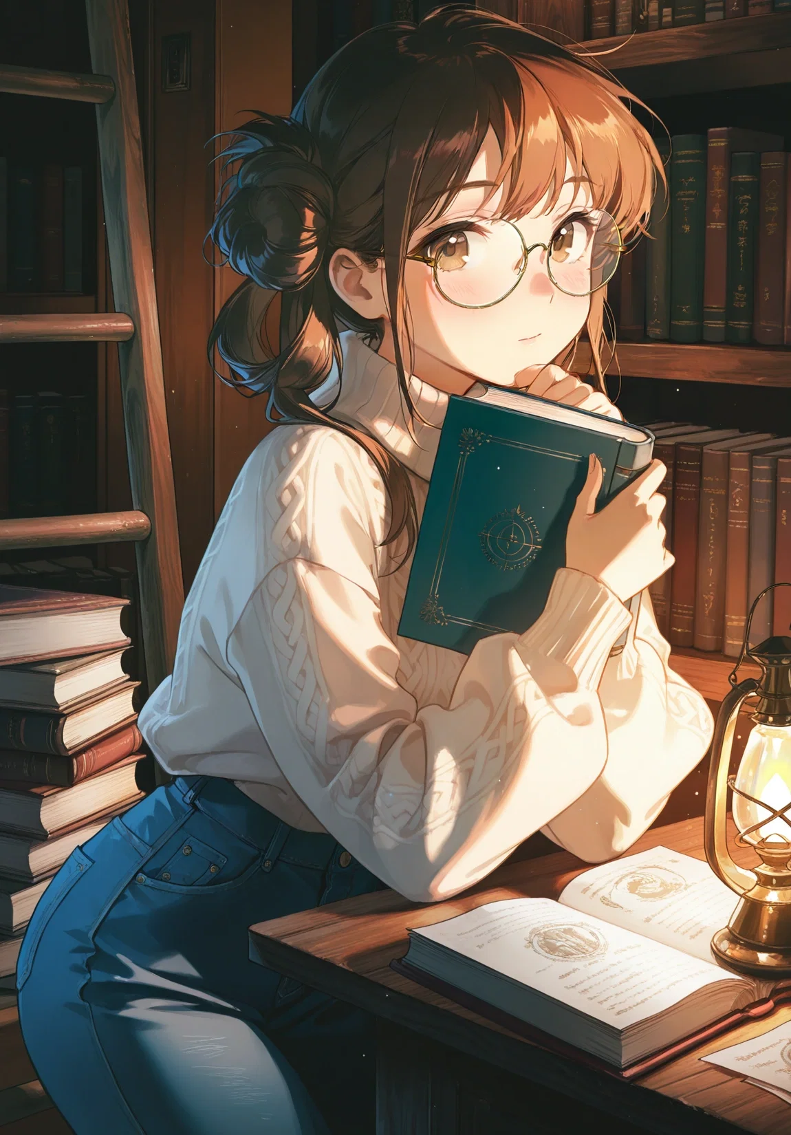 Timid Librarian 22yo with Curvy Figure and Glasses