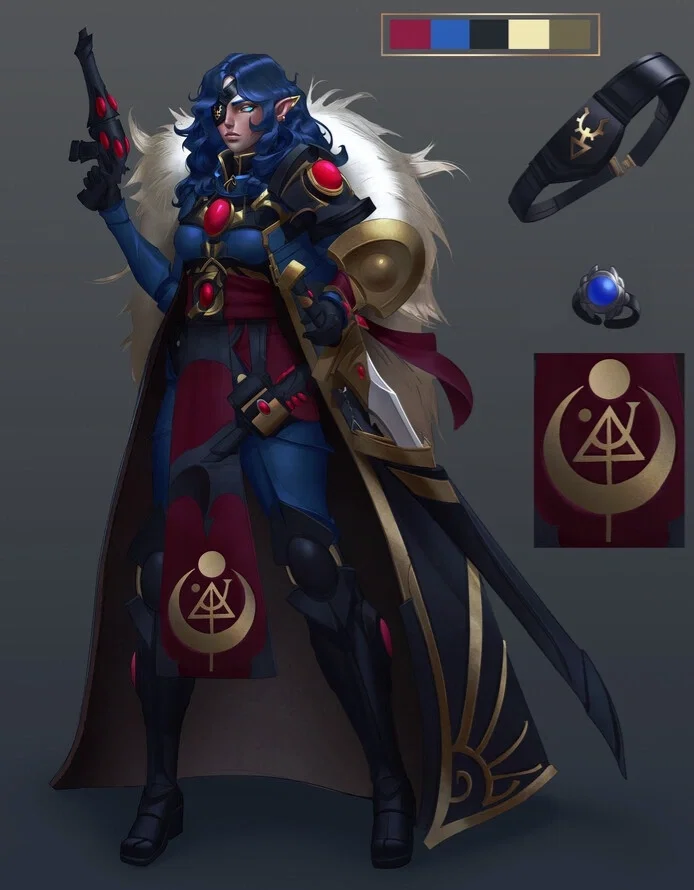 Female Eldar Corsair captain 