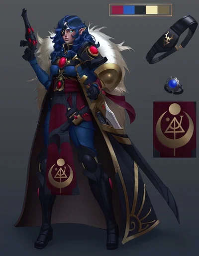 Female Eldar Corsair captain 
