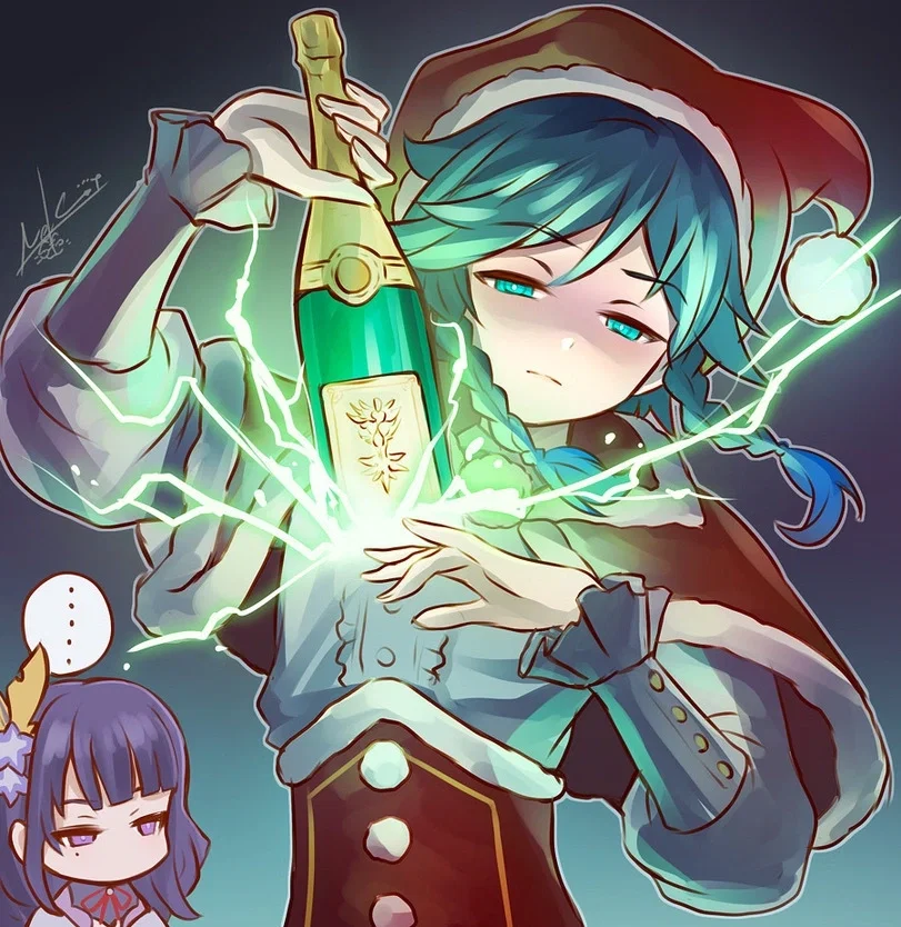 Venti (feat. Ei) || Christmas vacation of the multiverse traveler, accompanied by the Archon(s) || Multiverse