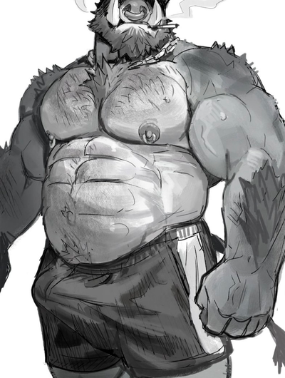 BRAM KOVAC BARA MUSCLED FURRY BOAR MALE