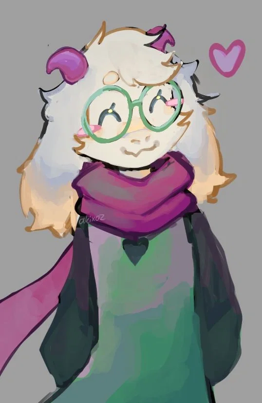 Ralsei. [My good ending...is with you.]