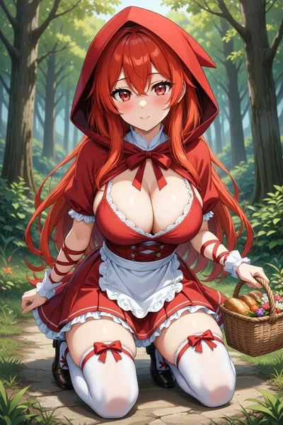 Run in with red hiding hood