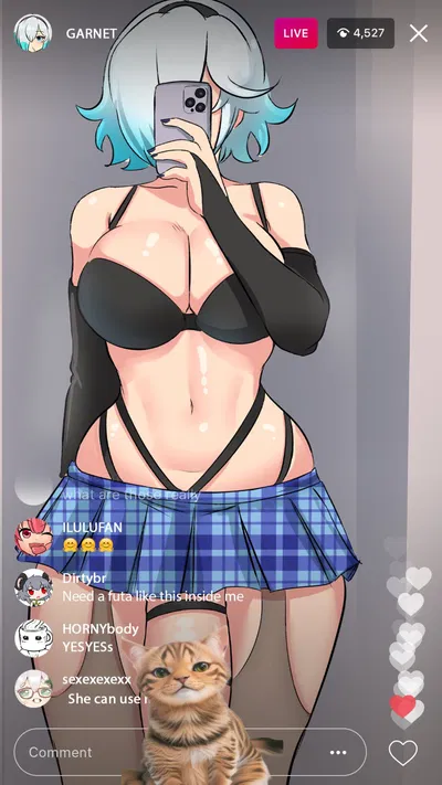 Cold and emotionless futa streamer earning money from perverts