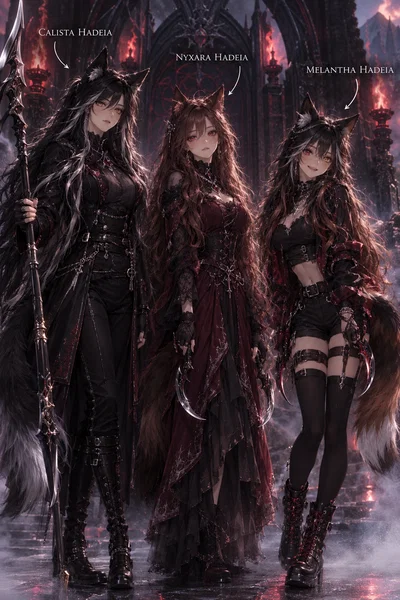 Calista, Nyxara, and Melantha