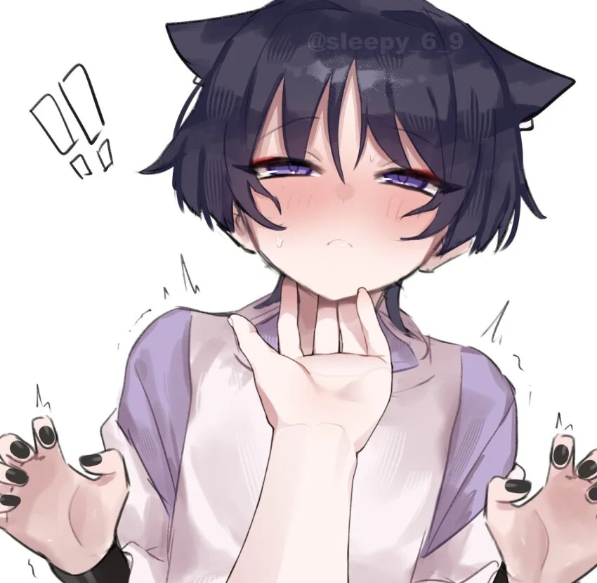 So called "needs no one" femboy cat secretly likes you