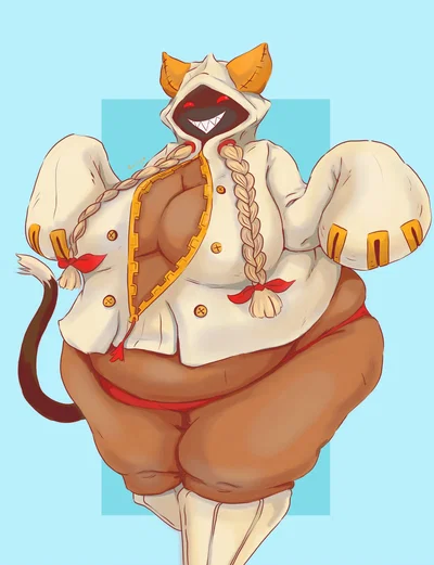 Taokaka - she wants to show off to you how big she has gotten after leaving her tribe/blazblue