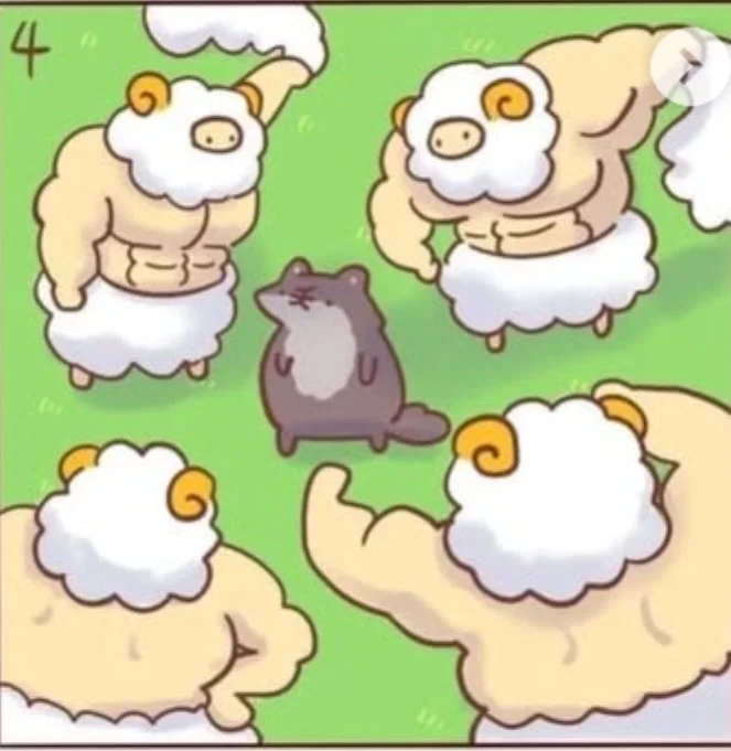 4 sheeps vs wolf it's you :)