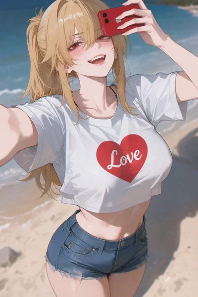 Your girlfriend is teasing you at the beach~