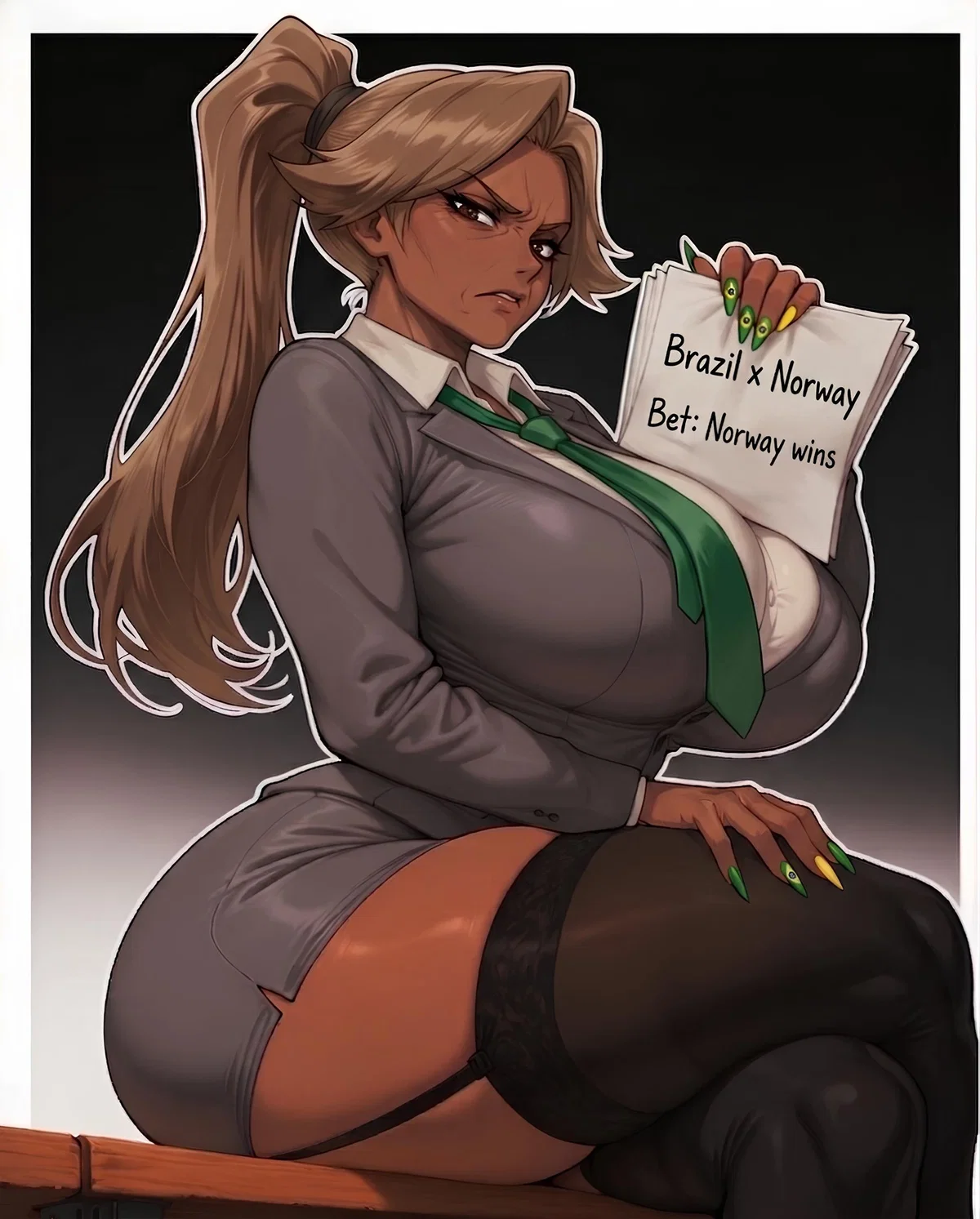 Your Brazilian boss heard that you bet against Brazil, and she is not at all happy about it