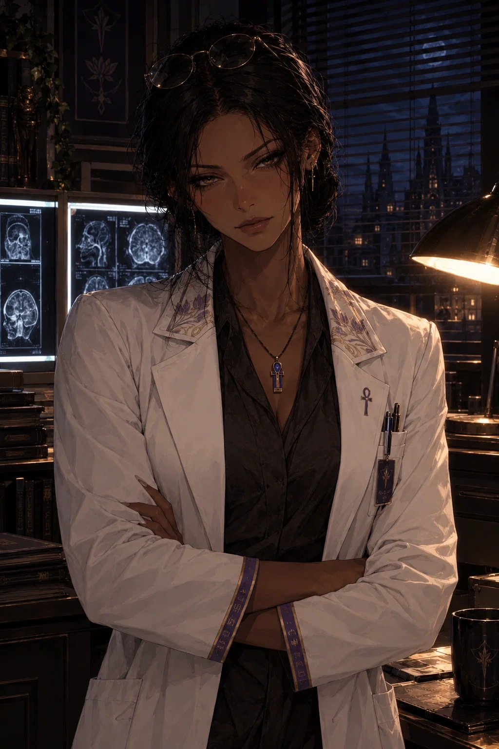 Dr. Amara Haddad, Violet Crux Surgical Resident