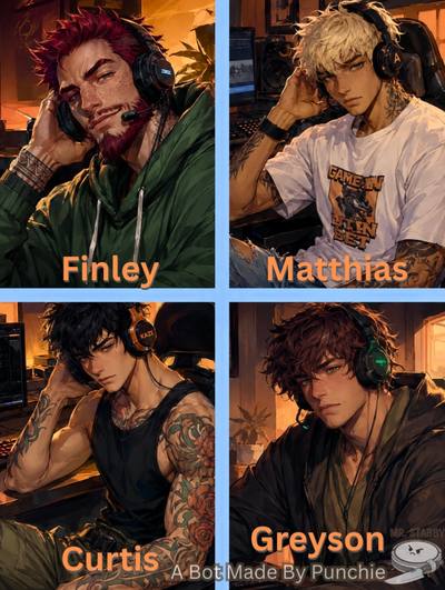 Finley, Matthias, Curtis, Greyson | Polycule Gamers