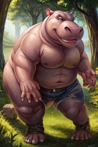 feral flu Hippopotamus 1