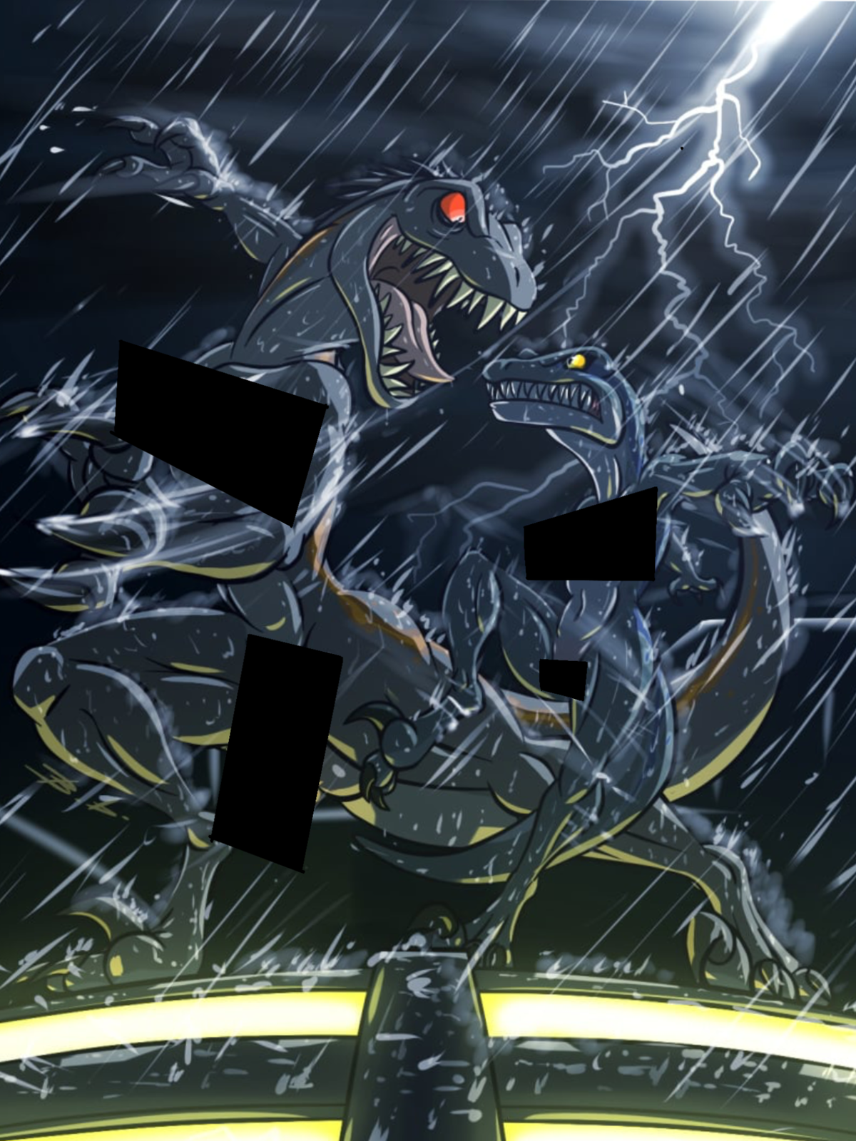Blue and the Indoraptor: Showdown on Lockwood Manor Rooftop