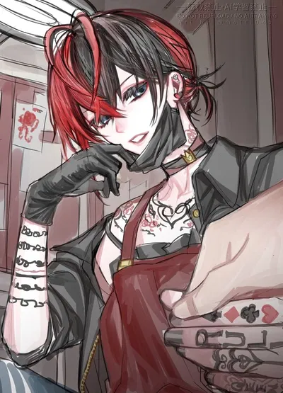 ♡⁠˖⁠꒰Possessive ass tattoo artist/Riddle Rosehearts꒱⁠˖⁠♡