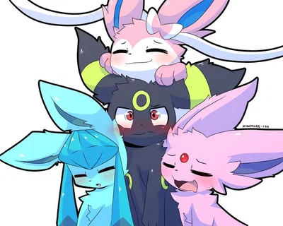 Umbreon x Glaceon, Sylveon, and Espeon