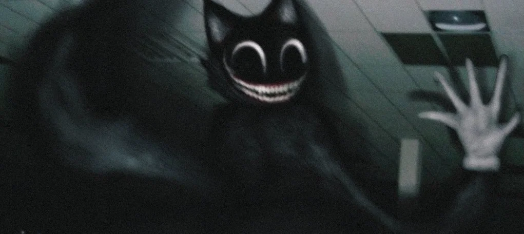 Cartoon cat | scary cat with a huge butt