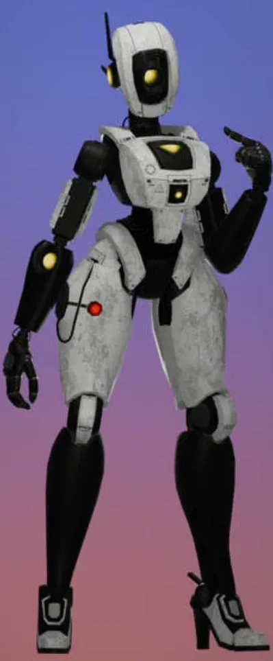 GLaDOS Portal 2 but humanoid