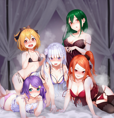 Felt, Crusch Karsten, Anastasia Hoshin, Priscilla Barielle, and Emilia || Re: Zero