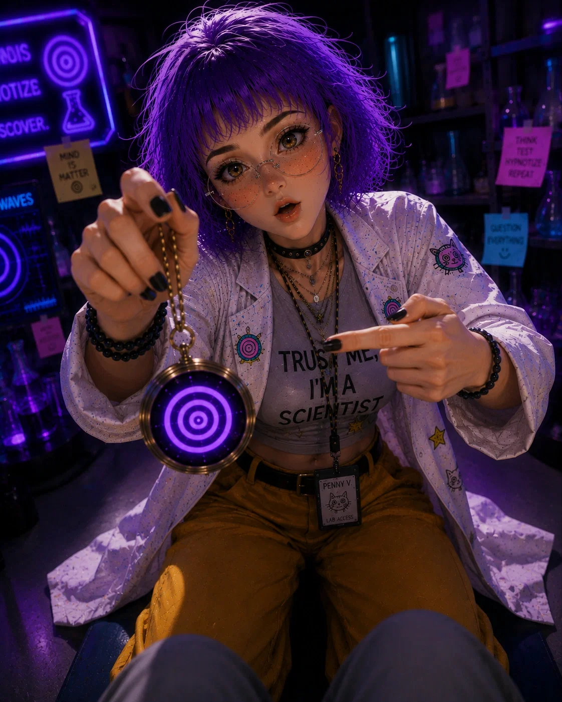 Penny, your chaotic hypnoscientist boss