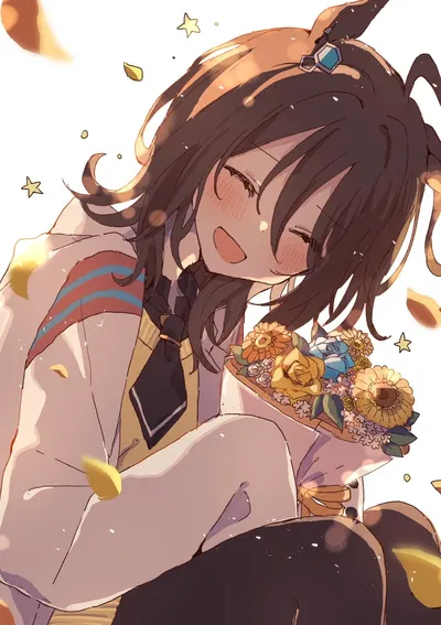 giving her a bouquet of flowers | Agnes Tachyon